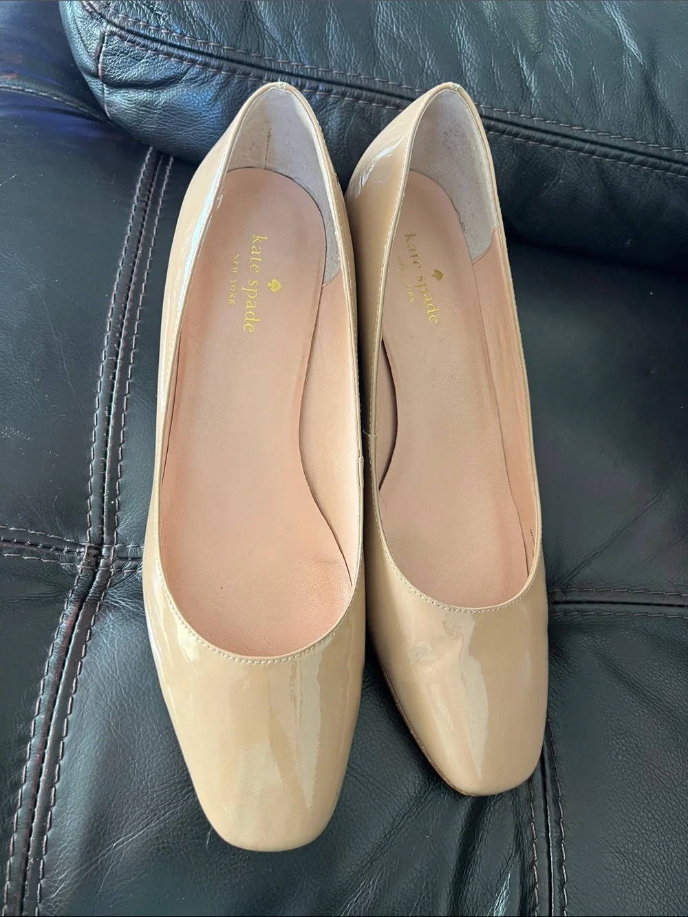 kate spade Nude Patent Leather Round-Toe Flats